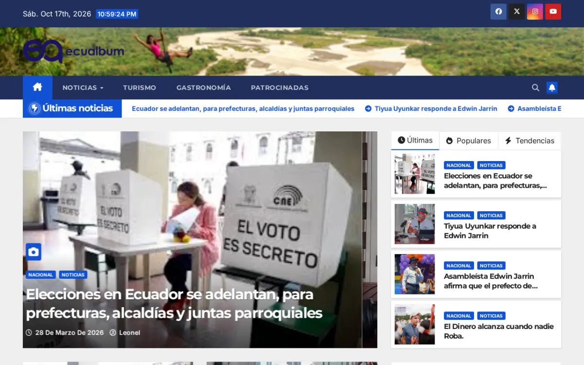 Ecualbum: vista de escritorio