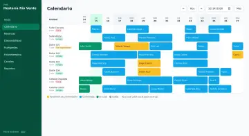 Calendario de reservas por unidad y estado