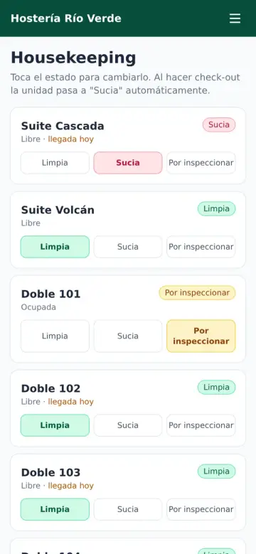 Housekeeping desde el celular