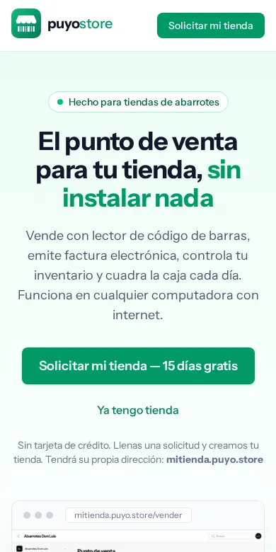 Puyo Store: vista en celular