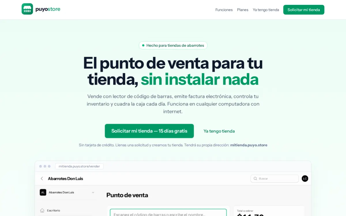 Puyo Store: vista de escritorio