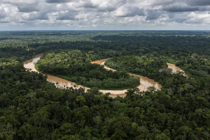 Vista aérea de la selva amazónica